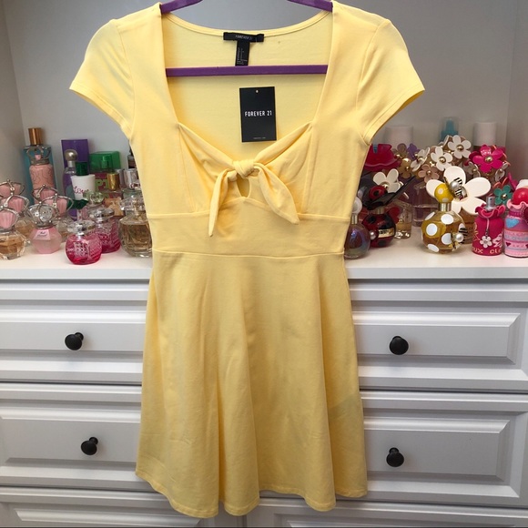 Forever 21 Light Yellow Knit Dress - Picture 2 of 4